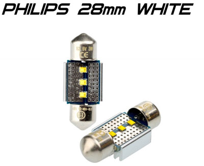 Светодиодные лампы Optima Premium PHILIPS CAN Festoon 28 мм, C5W, белая с обманкой