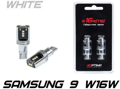 Светодиодные лампы Optima Premium W16W (T15) Samsung Chip 9 5100K