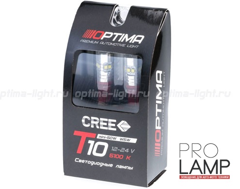 Светодиодные лампы Optima Premium W5W, W16W (T10) MINI 50W 5100K — op w5w mini 50w 2