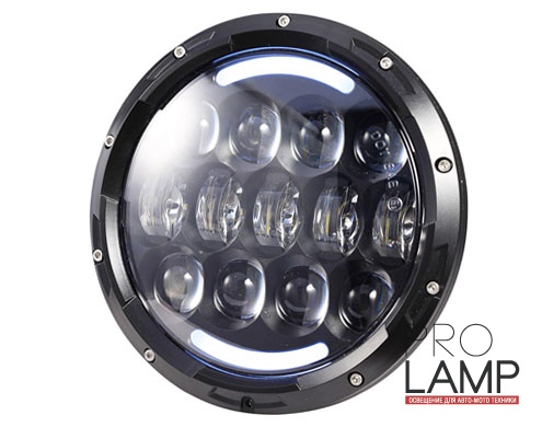 Круглая LED-фара 7 дюймов — спереди (Комплект светодиодных фар PRL-7-105 WB)