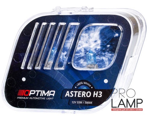Галогеновые лампы Optima Astero H3 +80% — Optima Astero H3 White 5000K 2