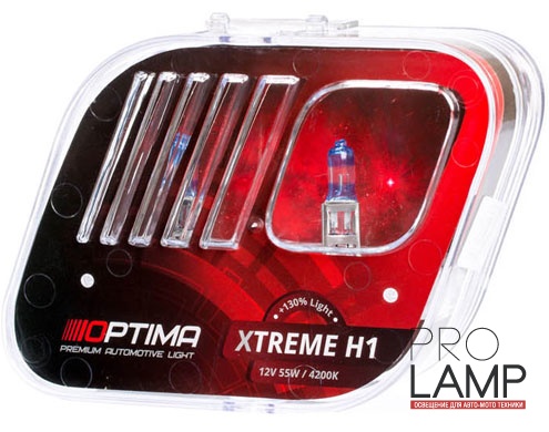 Галогеновые лампы Optima Xtreme H1 +130%