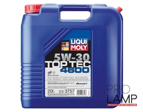 LIQUI MOLY Top Tec 4600 5W-30 — НС-синтетическое моторное масло 20 л.: motornoe maslo liqui moly top tec 4600 5w 30 sn