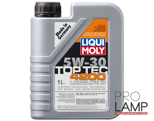 LIQUI MOLY Top Tec 4200 5W-30 — НС-синтетическое моторное масло 1 л.: liqui moly top tec 4200 5w 30 hc sinteticheskoe 1l