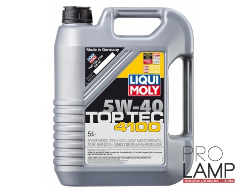 LIQUI MOLY Top Tec 4100 5W-40 — НС-синтетическое моторное масло 5 л.: liqui moly top tec 4100 5w 40 hc sinteticheskoe 5l