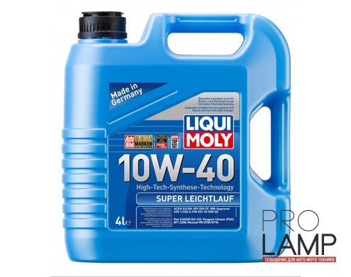 LIQUI MOLY Super Leichtlauf 10W-40 — НС-синтетическое моторное масло 4 л.: motornoe maslo liqui moly super leichtlauf