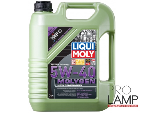 LIQUI MOLY Molygen New Generation 5W-40 — НС-синтетическое моторное масло 5 л.: liqui moly molygen new generation 5w 40