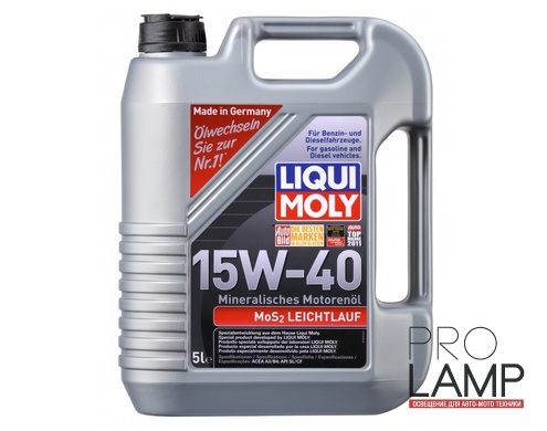 LIQUI MOLY MoS2 Leichtlauf 15W-40 — Минеральное моторное масло 5 л.: liqui moly mos2 leichtlauf 15w 40 5 l 1