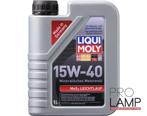 LIQUI MOLY MoS2 Leichtlauf 15W-40 — Минеральное моторное масло 1 л.: liqui moly mos2 leichtlauf 15w 40 mineralnoe 1l