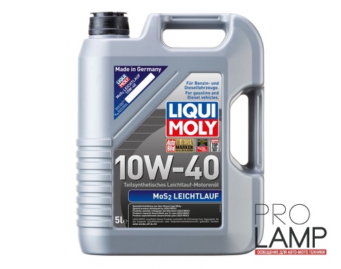 LIQUI MOLY MoS2 Leichtlauf 10W-40 — Полусинтетическое моторное масло 5 л.: motornoe maslo liqui moly mos2 leichtlauf 10w
