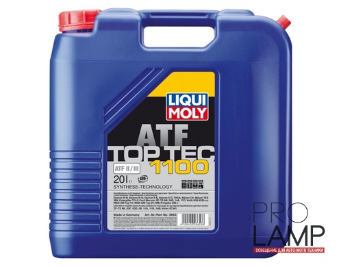 LIQUI MOLY Top Tec ATF 1100 — НС-синтетическое трансмиссионное масло для АКПП 20 л.: transmissionnoe maslo liqui moly