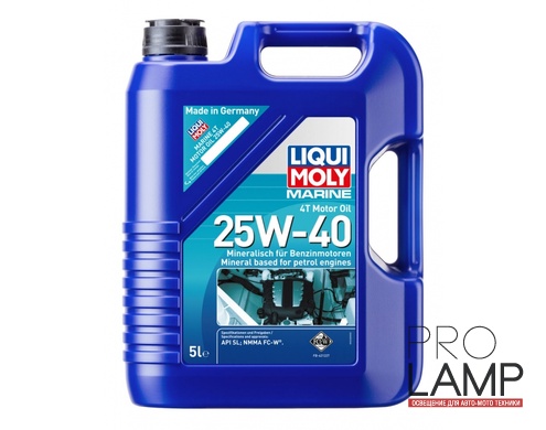 LIQUI MOLY Marine 4T Motor Oil 25W-40 - Минеральное моторное масло для лодок, 5л: liqui moly dlya vodnoy tekhniki marine