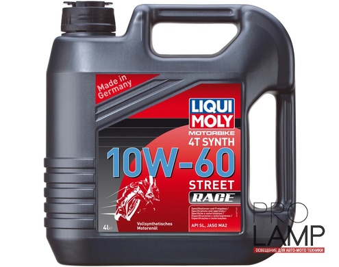 LIQUI MOLY Motorbike 4T Synth 10W-60 Street Race — Синтетическое моторное масло для 4-тактных мотоциклов 4 л. — общий