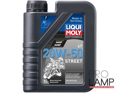 LIQUI MOLY Motorbike 4T 20W-50 Street — Минеральное моторное масло для 4-тактных мотоциклов 1 л. — общий вид