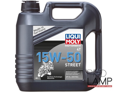 LIQUI MOLY Motorbike 4T 15W-50 Street — НС-синтетическое моторное масло для 4-тактных мотоциклов 4 л.