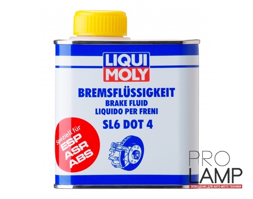 LIQUI MOLY Bremsflussigkeit SL6 DOT 4 — Тормозная жидкость 0.5 л.: liqui moly bremsflussigkeit sl6 dot 4 500ml 3086 1