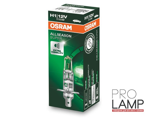 Галогеновые лампы Osram Allseason Super H1 (64150ALS)