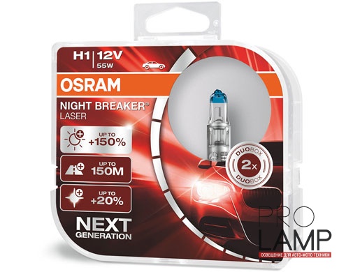 Галогеновые лампы Osram Night Breaker Laser NG H1 - 64150NL-HCB