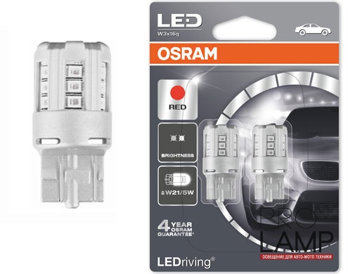 Светодиодные лампы Osram Standart Red W21/5W - 7715R-02B